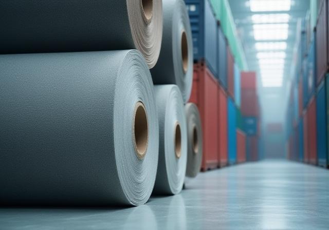 Logistics shipping containers and textile rolls
