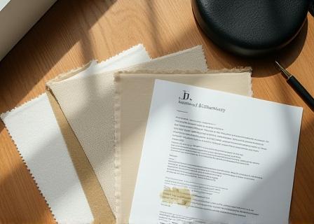 Official-looking legal documents and fabric samples on a desk