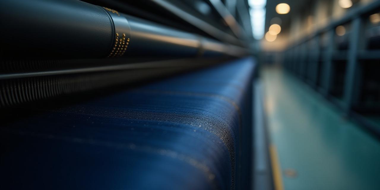 Close up of a high-end textile manufacturing loom weaving intricate patterns